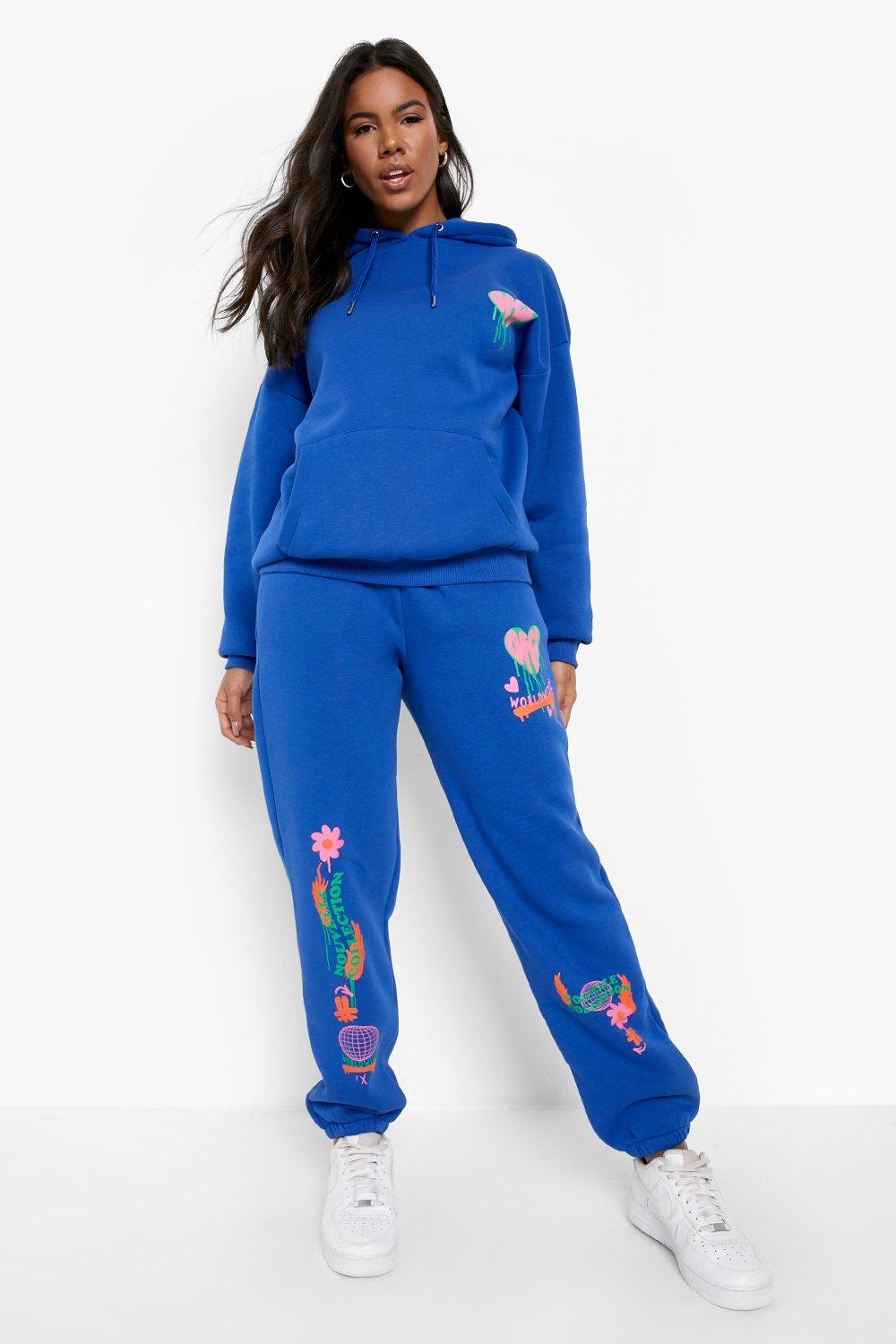 blue boohoo tracksuit